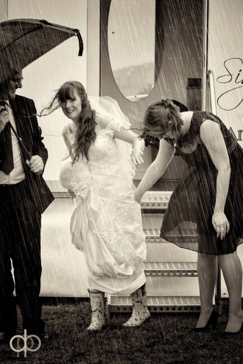 If you haven't been to the toilet in a multi-layered wedding gown, veil, wellies, false eyelashes whilst a torrential storm is threatening to blow the whole trailer off a cliff, you haven't been to the toilet.